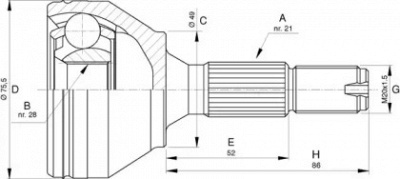 OPEN PARTS cvj574510 -  Шарнирный комплект, приводной вал